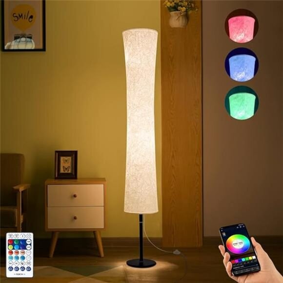BLUEYE Floor Lamp,RGBCW 2700K-6500K,APP & Remote&Smart Voice Control, 2 X 60W - Picture 7 of 7